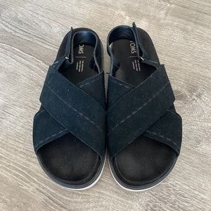 TOMS  Black Suede Women's Marisa Sandals